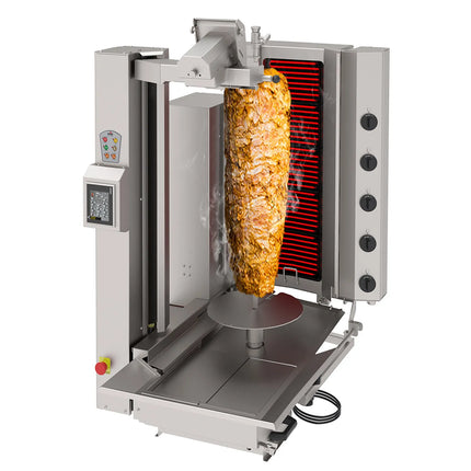 GGM Gastro Electric Automatic Doner Kebab Grill - 5 Burner - up to 120kg - 8kW - with Auto‑Slicer - incl. 1 skewer & drip tray