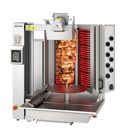 GGM Gastro Electric Automatic Doner Kebab Grill - 8 Burner - with Auto‑Slicer - up to 130kg - 12.8kW - incl. 1 skewer & drip tray
