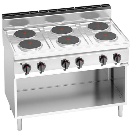 GGM Gastro Electric Boiling Top - 15.6kW - 6 plates - with open base shelf