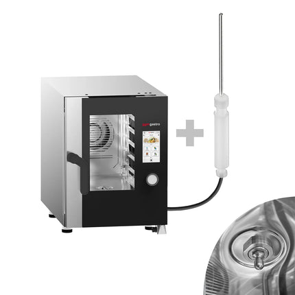 GGM Gastro Electric Commercial Combi Oven COMPACT - Touchscreen Controls - 6x GN 1/1 - Slimline - incl. Automatic washing system & Core temperature probe