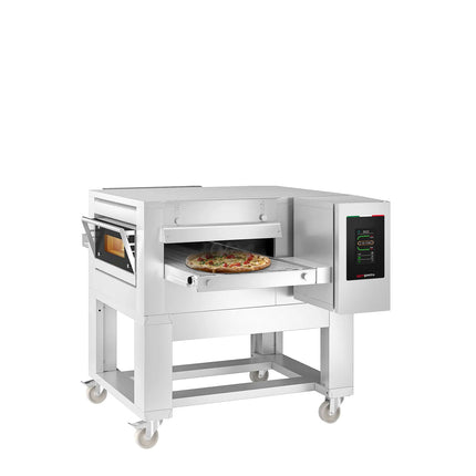 GGM Gastro Electric Conveyor Pizza Oven - 1400x2000mm (139.7 cmx200.7 cm) - Touchscreen Controls - Belt width: 650mm (66 cm) - up to 350°C - incl. Base frame & Wheels