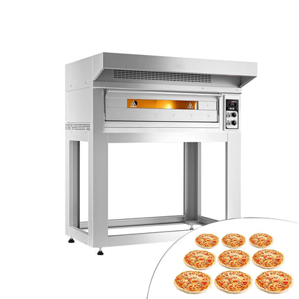 GGM Gastro Electric Deck Pizza Oven - Single Deck - 9 - Ø 33cm (33 cm) - Mechanical Controls - up to 400°C - incl. Hood & Base frame