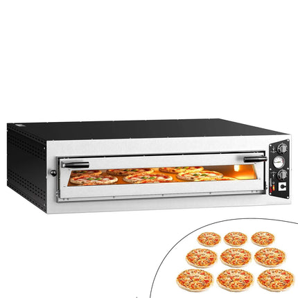 GGM Gastro Electric Deck Pizza Oven - Single Deck - Refractory Stone Deck - 9 x Ø 34cm (34 cm) - up to 450°C