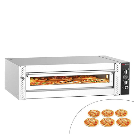 GGM Gastro Electric Deck Pizza Oven - Single Deck - Refractory Stone Deck - 6 - Ø 30cm (30.5 cm) - Mechanical Controls - up to 450°C