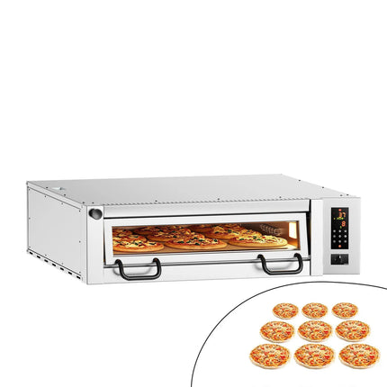 GGM Gastro Electric Deck Pizza Oven - Single Deck - Refractory Stone Deck - 9 - Ø 34cm (34 cm) - Touchscreen Controls