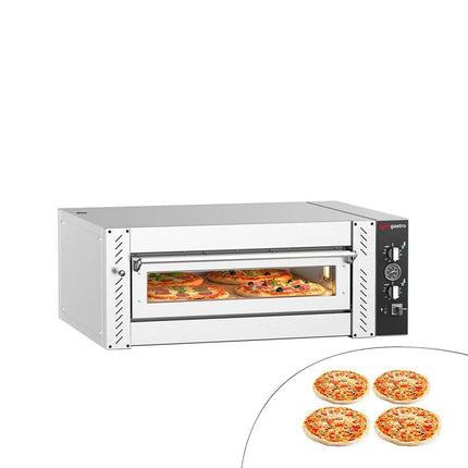 GGM Gastro Electric Deck Pizza Oven - Single Deck - Refractory Stone Deck - 4 - Ø 30cm (30.5 cm) - Mechanical Controls - up to 450°C