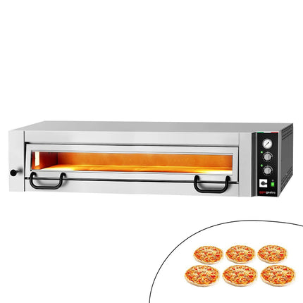 GGM Gastro Electric Deck Pizza Oven - Single Deck - Refractory Stone Deck - 6 x Ø 34cm (34 cm) - Mechanical Controls - up to 450°C