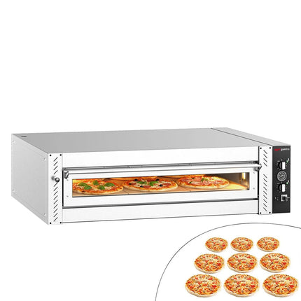 GGM Gastro Electric Deck Pizza Oven - Single Deck - Refractory Stone Deck - 9 - Ø 30cm (30.5 cm) - up to 450°C - Mechanical Controls