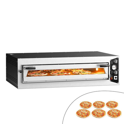 GGM Gastro Electric Deck Pizza Oven - Single Deck - Refractory Stone Deck - 6 - Ø 35cm (35.1 cm) - Mechanical Controls - up to 450°C