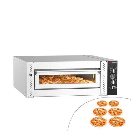 GGM Gastro Electric Deck Pizza Oven - Single Deck - Refractory Stone Deck - 6 - Ø 30cm (30.5 cm) - Mechanical Controls - up to 450°C