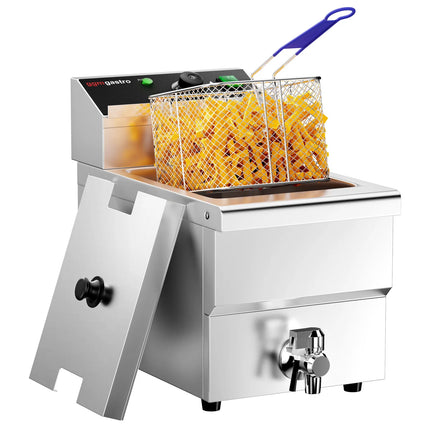 GGM Gastro Electric deep fryer - 12 litres - 3.25 kW - with drain tap