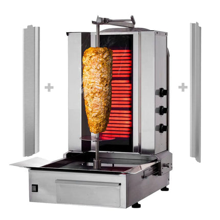 GGM Gastro Electric Doner Kebab Grill (Shawarma/Gyros) - 3 Burner - up to 40kg - 5.40kW - Countertop - incl. 2 double doors & 1 skewer