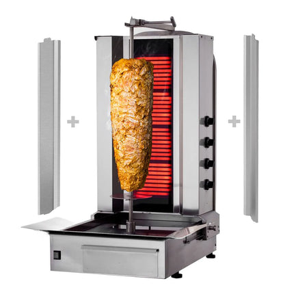 GGM Gastro Electric Doner Kebab Grill (Shawarma/Gyros) - 4 Burner - up to 60kg - 7.20kW - incl. 2 double doors - For CE