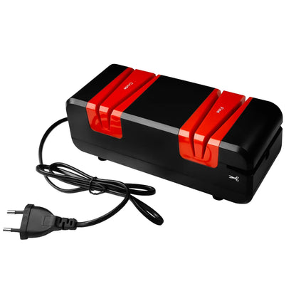 GGM Gastro Electric Knife Sharpener (15° groove) - Low-Noise Operation - 220x88x73mm - Red & Black