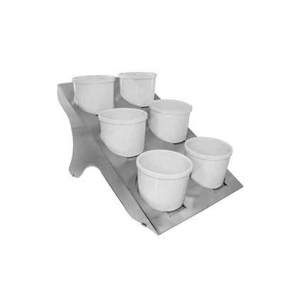 GGM Gastro Etagere / Buffet Stand - Chrome - round - Ø135mm - incl. 6 Melamine bowls Ø100mm - suitable for small round bowls