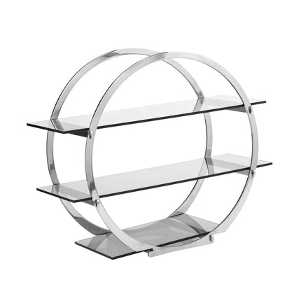 GGM Gastro Etagere / Buffet Stand - Chrome - round - Ø540mm - with 3 shelves - Stainless steel & plexiglass