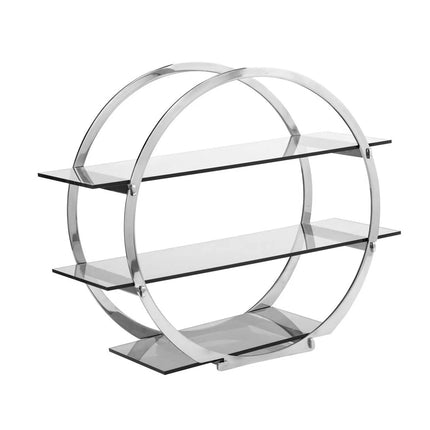 GGM Gastro Etagere / Buffet Stand - Chrome - round - Ø600mm - with 3 shelves - Stainless steel frame & plexiglass shelves