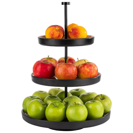 GGM Gastro Etagere / Buffet Stand - FRIDA - 3-tier - Stainless steel frame - Beige/Black - Height: 430mm - with 3 shelves