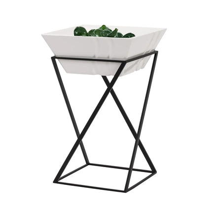 GGM Gastro Etagere / Buffet Stand - Powder-coated stainless steel & Melamine - Black - square - Height: 375mm - incl. 1 Melamine bowl