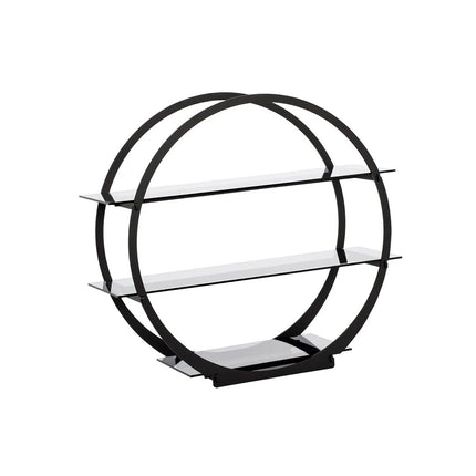 GGM Gastro Etagere / Buffet Stand - Stainless steel & plexiglass - Black - round - Ø390mm - with 3 shelves