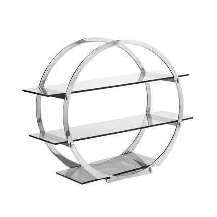 GGM Gastro Etagere / Buffet Stand - Stainless steel & plexiglass - Chrome - round - Ø490mm - with 3 shelves