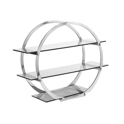 GGM Gastro Etagere / Buffet Stand - Stainless steel & plexiglass - Chrome - round - Ø450mm - with 3 shelves