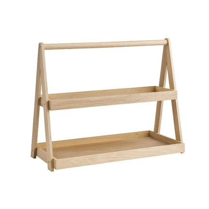 GGM Gastro Etagere / Buffet Stand - VALO - Oak - Brown - square - Height: 445mm - with 2 shelves - suitable for GN 2/4