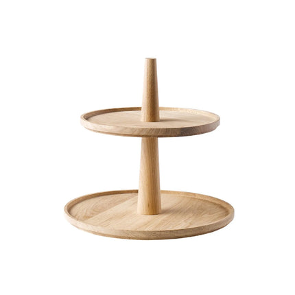 GGM Gastro Etagere / Buffet Stand - VALO - with 2 shelves - Oak - Brown - round - Height: 280mm