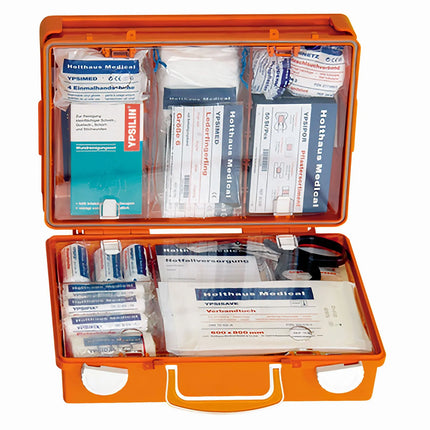 GGM Gastro First-aid kit – Workplace - DIN 13157 Extended - Wall-Mount Case - ABS High-Impact