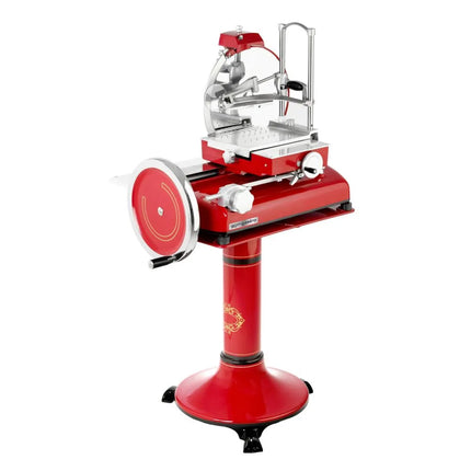 GGM Gastro Flywheel Meat Slicer - Blade 370mm - Red - with Pedestal Stand