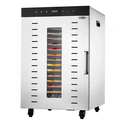 GGM Gastro Food Dehydrator - with 16 Shelves - Stainless Steel - Digital Timer - 1.5kW