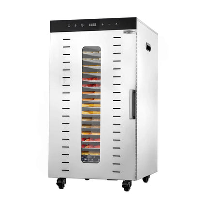 GGM Gastro Food Dehydrator - with 20 Shelves - Stainless Steel - Digital Timer - 2kW