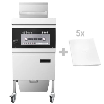 GGM Gastro Free Standing Electric Fryer - 26 litres - 14.2kW - with built-in oil filtration - Digital