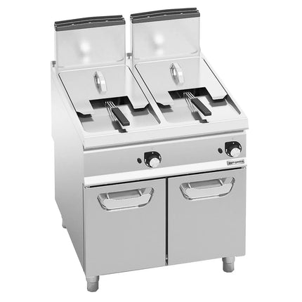 GGM Gastro Free Standing Gas Twin Tank Fryer - 18+18 litres - 28kW - Indirect heating - with drain tap