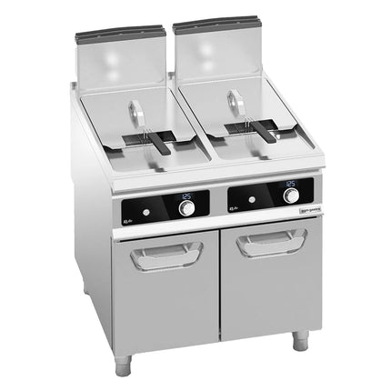 GGM Gastro Free Standing Gas Twin Tank Fryer | Bflex Digital - 20+20 litres - 35kW - Bflex Digital - with drain tap