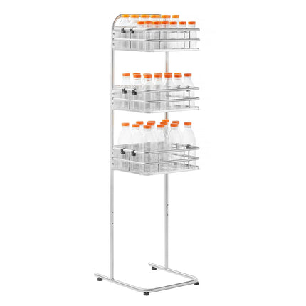 GGM Gastro Freestanding Bottle & Glass Rack for Orange Juicer - Stainless Steel - 390x310x1440mm - with 3 baskets