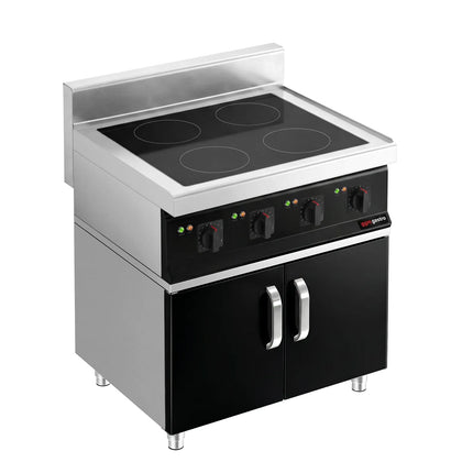 GGM Gastro Freestanding Induction Hob - 14kW - 4 zones - with base cabinet - 2 doors