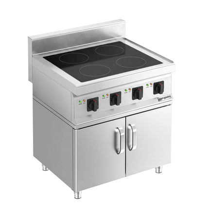 GGM Gastro Freestanding Induction Hob - 14kW - 4 zones - with base cabinet - 2 doors