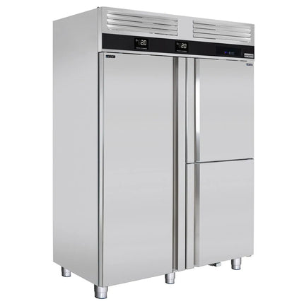 GGM Gastro Fridge Freezer Combination PREMIUM - GN 2/1 - 1400L - with 3 doors - With built-in blast chiller