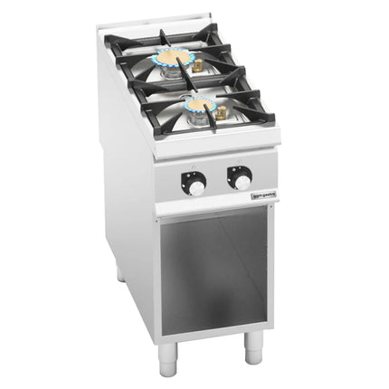 GGM Gastro Gas Boiling Top - 16kW - 2 burners - with open base shelf - Heavy Duty