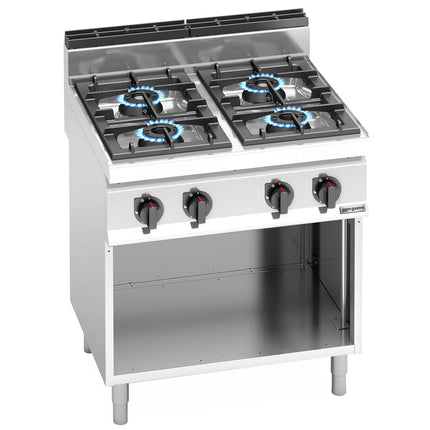 GGM Gastro Gas Boiling Top - 28kW - 4 burners - with open base shelf