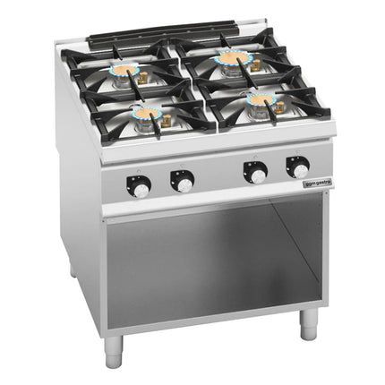 GGM Gastro Gas Boiling Top - 28kW - 4 burners - with open base shelf - Heavy Duty - High-Output Model
