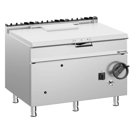 GGM Gastro Gas Bratt Pan - 120L - 30kW - Manual Tilt - with Water Fill Tap