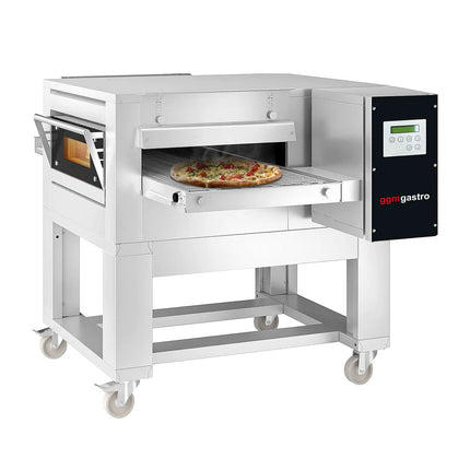 GGM Gastro Gas Conveyor Pizza Oven - 1260x1750mm (126 cmx175 cm) - 230V Single Phase - Digital Controls - Belt width: 500mm (50 cm) - up to 320°C - incl. Base frame - with Wheels