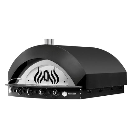 GGM Gastro Gas Deck Pizza Oven - Single Deck - 9 - Ø25cm (24.9 cm) - Mechanical Controls - Black - up to 400°C
