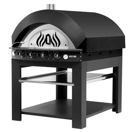 GGM Gastro Gas Deck Pizza Oven - Single Deck - 9 - Ø 25cm (25.4 cm) - Black - up to 400°C - incl. Base frame