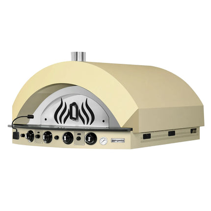 GGM Gastro Gas Deck Pizza Oven - Single Deck - 9 - Ø25cm (25.4 cm) - Mechanical Controls - Cream Yellow - up to 400°C