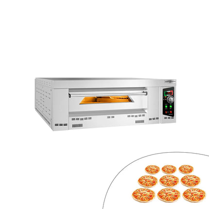 GGM Gastro Gas Deck Pizza Oven - Single Deck - Refractory Stone Deck - 9 - Ø 34cm (34 cm) - 230V Single Phase - Mechanical Controls - up to 450°C