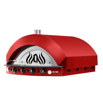 GGM Gastro Gas Deck Pizza Oven - Single Deck - Stone Deck - 11 - Ø25cm (25.4 cm) - Mechanical Controls - Red - up to 400°C