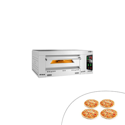 GGM Gastro Gas Deck Pizza Oven - Single Deck - Stone Deck - 4 x Ø 34cm (34 cm) - 230V Single Phase - Mechanical Controls - up to 450°C